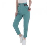 Blugi talie inalta M.Sara - verde dama