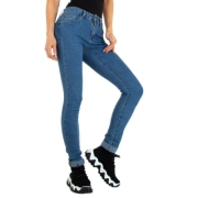 Blugi talie inalta Miss Curry - albastru dama