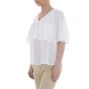 Bluza office maneca scurta - alb dama