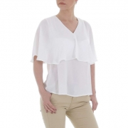 Bluza office maneca scurta - alb dama