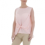 Bluza office fara maneci - roz pudrat dama