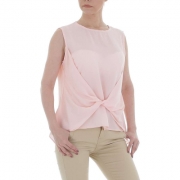 Bluza office fara maneci - roz pudrat dama