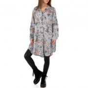 Bluza lunga cu imprimeu floral - JCL   L.gri dama
