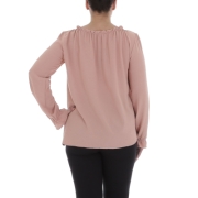 Bluza office maneca scurta - LT.roz pudrat dama