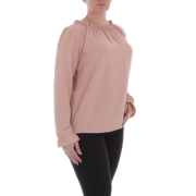 Bluza office maneca scurta - LT.roz pudrat dama