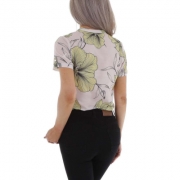 Bluza cu flori - verde dama