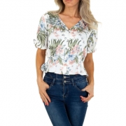 Bluza imprimeu floral - Voyelles   alb dama