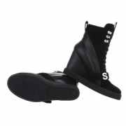 Botine cu platforma - negru dama