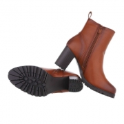 Botine cu toc gros - bej dama