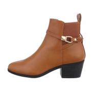 Botine toamna toc gros - bej dama