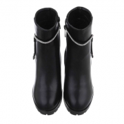 Botine cu strasuri si toc gros - blackb dama