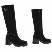 Cizme cu toc inalt - blacksuede dama