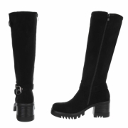 Cizme cu toc inalt - blacksuede dama
