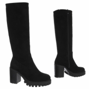 Cizme cu toc inalt - blacksuede dama
