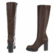 Cizme cu toc inalt - brownpu dama