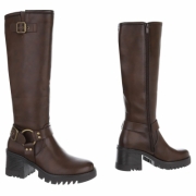 Cizme cu toc inalt - brownpu dama