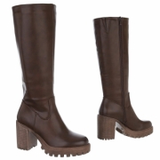 Cizme cu toc inalt - brownpu dama