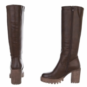 Cizme cu toc inalt - brownpu dama