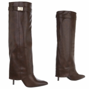 Cizme cu toc inalt - brownpu dama