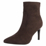 Botine toamna cu toc subtire - brownsuede dama