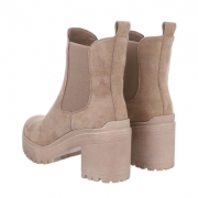 Botine cu toc gros - khakisuede dama