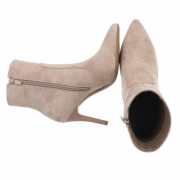 Botine toamna cu toc subtire - khakisuede dama