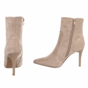 Botine toamna cu toc subtire - khakisuede dama