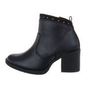 Botine toc gros - negru dama