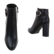 Botine cu toc - negru dama