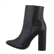 Botine cu toc gros - negru dama