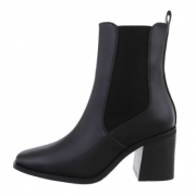 Botine toc gros - negru dama