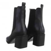 Botine toc gros - negru dama