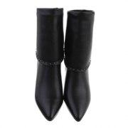 Botine toc subtire inalt - negru dama