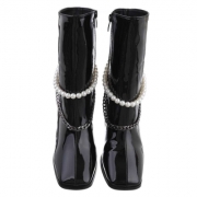 Botine toc gros - negru dama