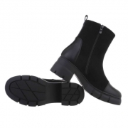 Botine cu toc mic gros - negru dama