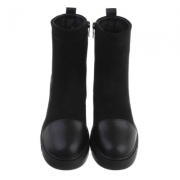 Botine cu toc mic gros - negru dama