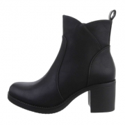 Botine cu toc mic gros - negru dama