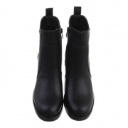 Botine cu toc mic gros - negru dama