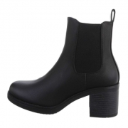 Botine cu toc mic gros - negru dama