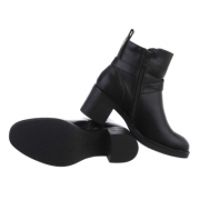 Botine cu toc mic gros - negru dama