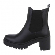 Botine cu toc gros - negru dama