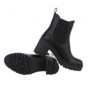 Botine cu toc gros - negru dama