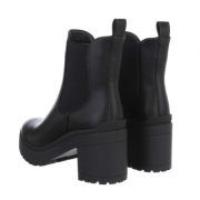 Botine cu toc gros - negru dama
