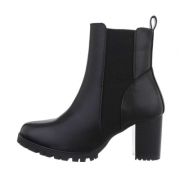 Botine cu toc gros - negru dama