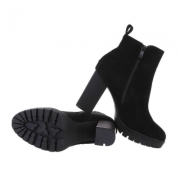 Botine cu toc gros - negru dama