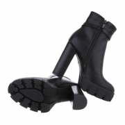 Botine cu toc gros inalt - negru dama