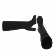Cizme elastice textil cu toc gros - negru dama