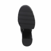 Cizme elastice textil cu toc gros - negru dama