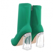 Botine cu toc gros - verde dama