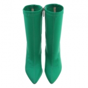 Botine cu toc gros - verde dama